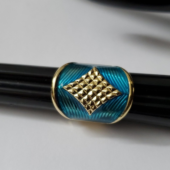 Sterling Silver 925 Gold Art Deco Ring - Picture 9 of 9